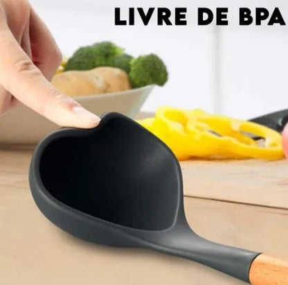 Kit Jogo 12 Peças Utensílios de Cozinha Silicone