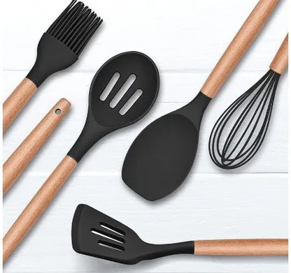 Kit Jogo 12 Peças Utensílios de Cozinha Silicone