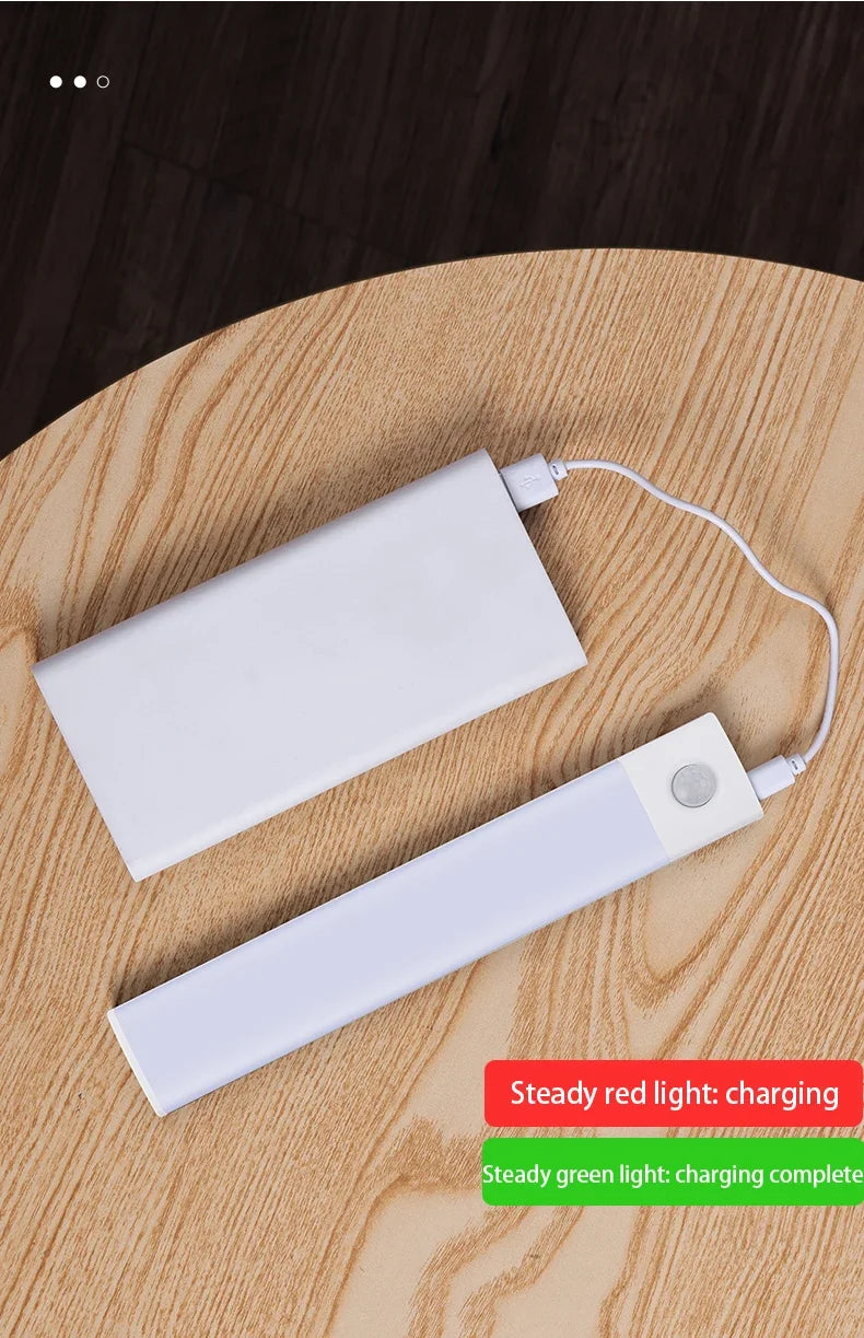 Luz com Sensor de Movimento, LED Recarregável via USB para Cozinha e Guarda-roupa