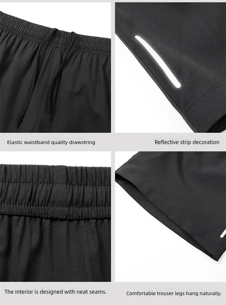 Shorts Masculino de Seda Gelada, Rápido Secagem, Respirável, para Corrida, Ginástica e Praia