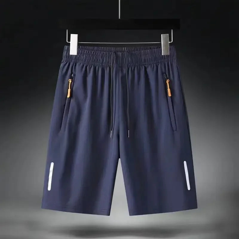 Shorts Masculino de Seda Gelada, Rápido Secagem, Respirável, para Corrida, Ginástica e Praia