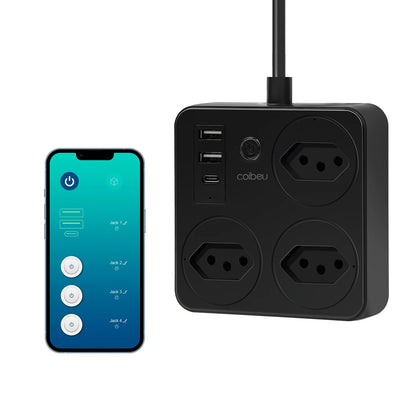 Interruptor Inteligente com Tomada, Filtro de Linha Brasil, Plugue Smart, Tomada USB, Tomada WiFi Inteligente