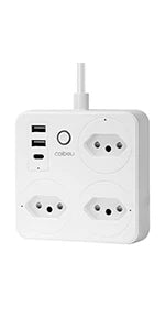 Interruptor Inteligente com Tomada, Filtro de Linha Brasil, Plugue Smart, Tomada USB, Tomada WiFi Inteligente