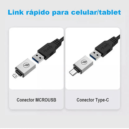 Hub USB 4 Portas, Extensão, Adaptador, Carregador e Cabo USB