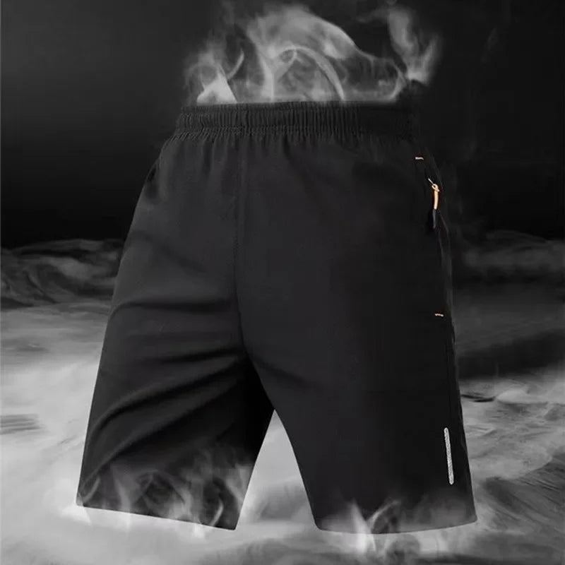 Shorts Masculino de Seda Gelada, Rápido Secagem, Respirável, para Corrida, Ginástica e Praia