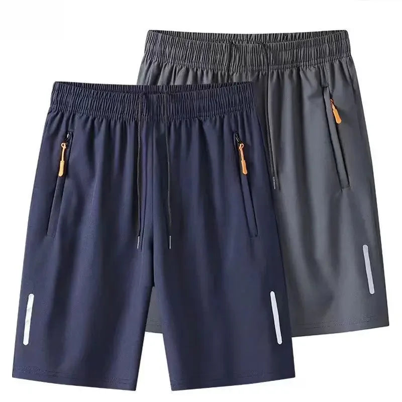 Shorts Masculino de Seda Gelada, Rápido Secagem, Respirável, para Corrida, Ginástica e Praia