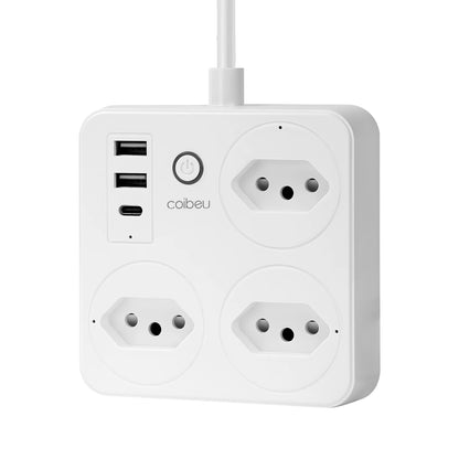 Interruptor Inteligente com Tomada, Filtro de Linha Brasil, Plugue Smart, Tomada USB, Tomada WiFi Inteligente