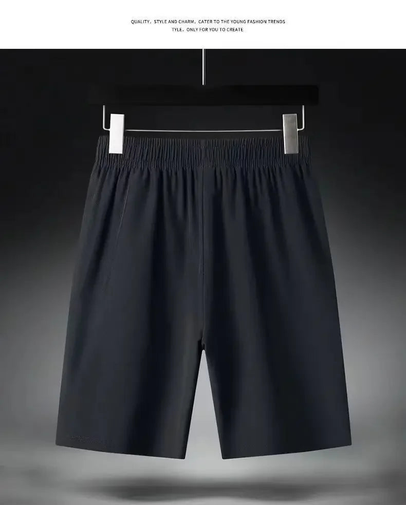 Shorts Masculino de Seda Gelada, Rápido Secagem, Respirável, para Corrida, Ginástica e Praia