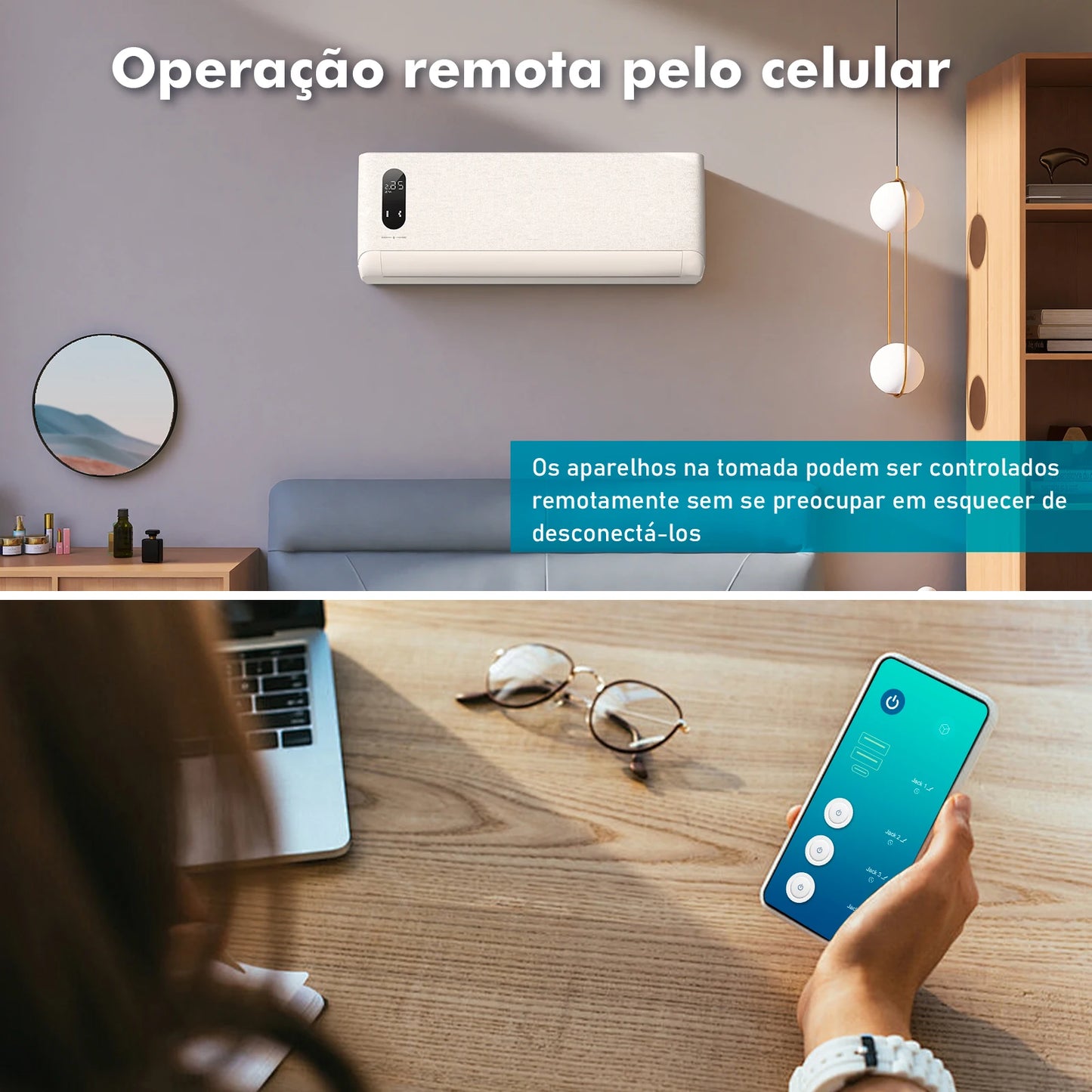 Interruptor Inteligente com Tomada, Filtro de Linha Brasil, Plugue Smart, Tomada USB, Tomada WiFi Inteligente