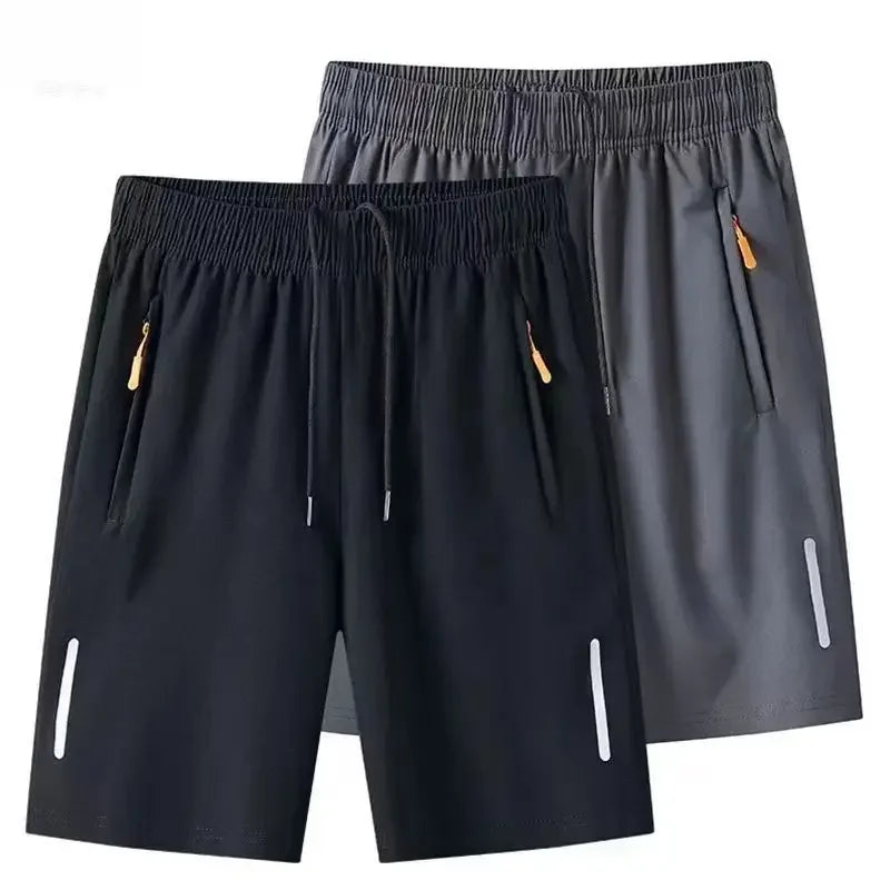 Shorts Masculino de Seda Gelada, Rápido Secagem, Respirável, para Corrida, Ginástica e Praia